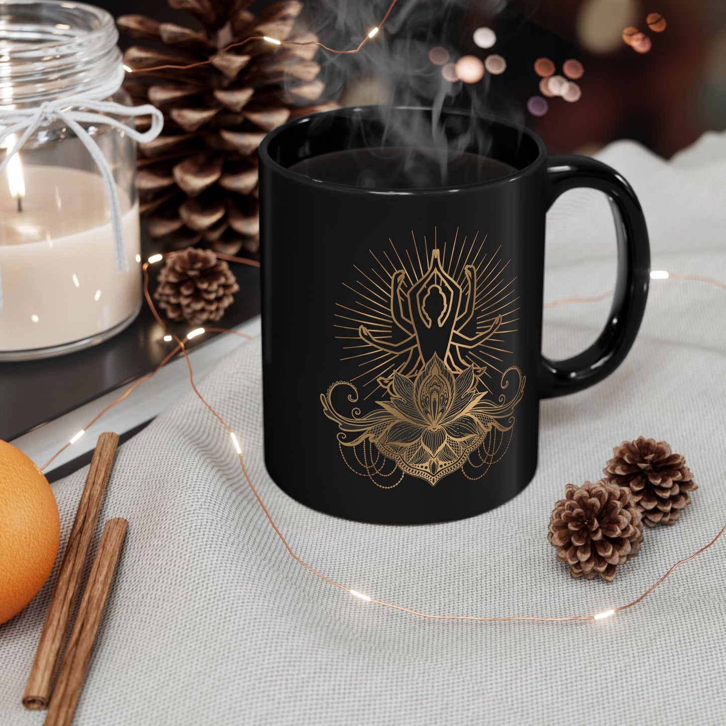 Bohemian Style Mug - Earthy Tones, Handcrafted Stoneware Coffee Cup