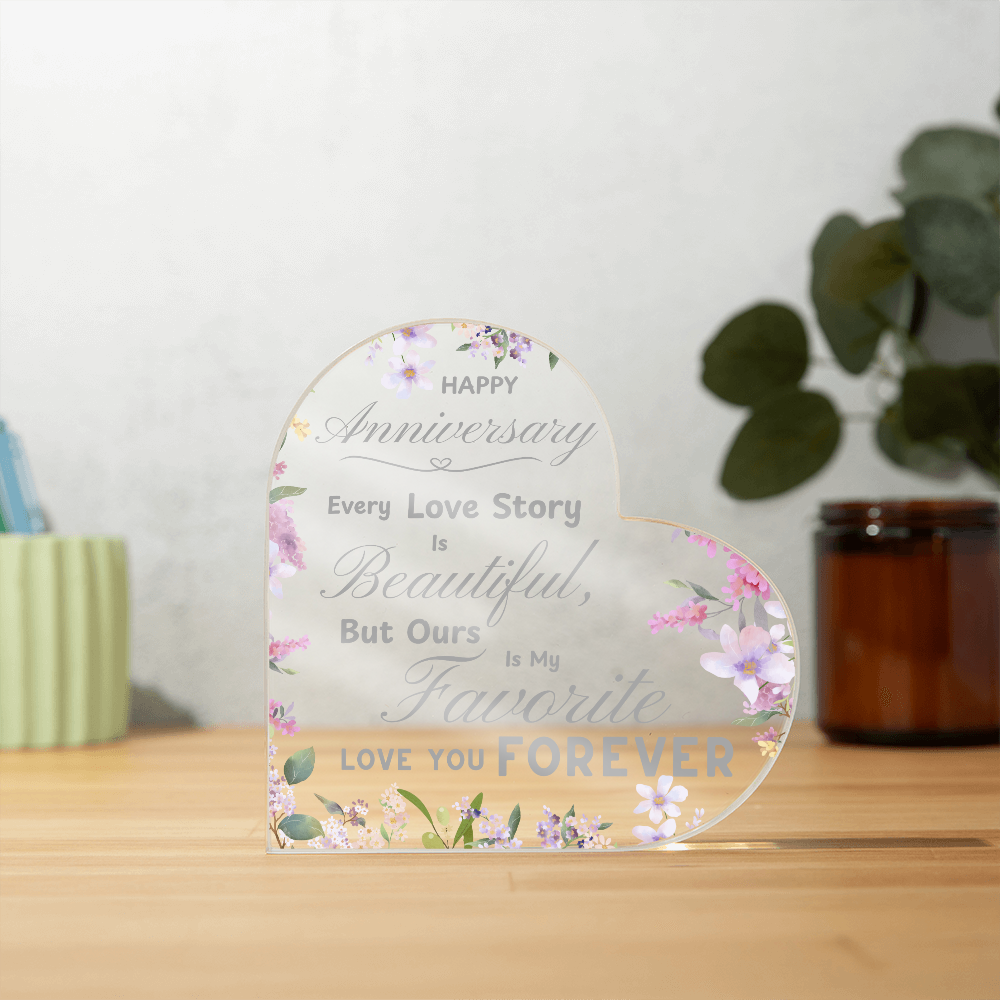 To Forever: Our Anniversary Keepsake | Heart Shaped Acrylic Gift