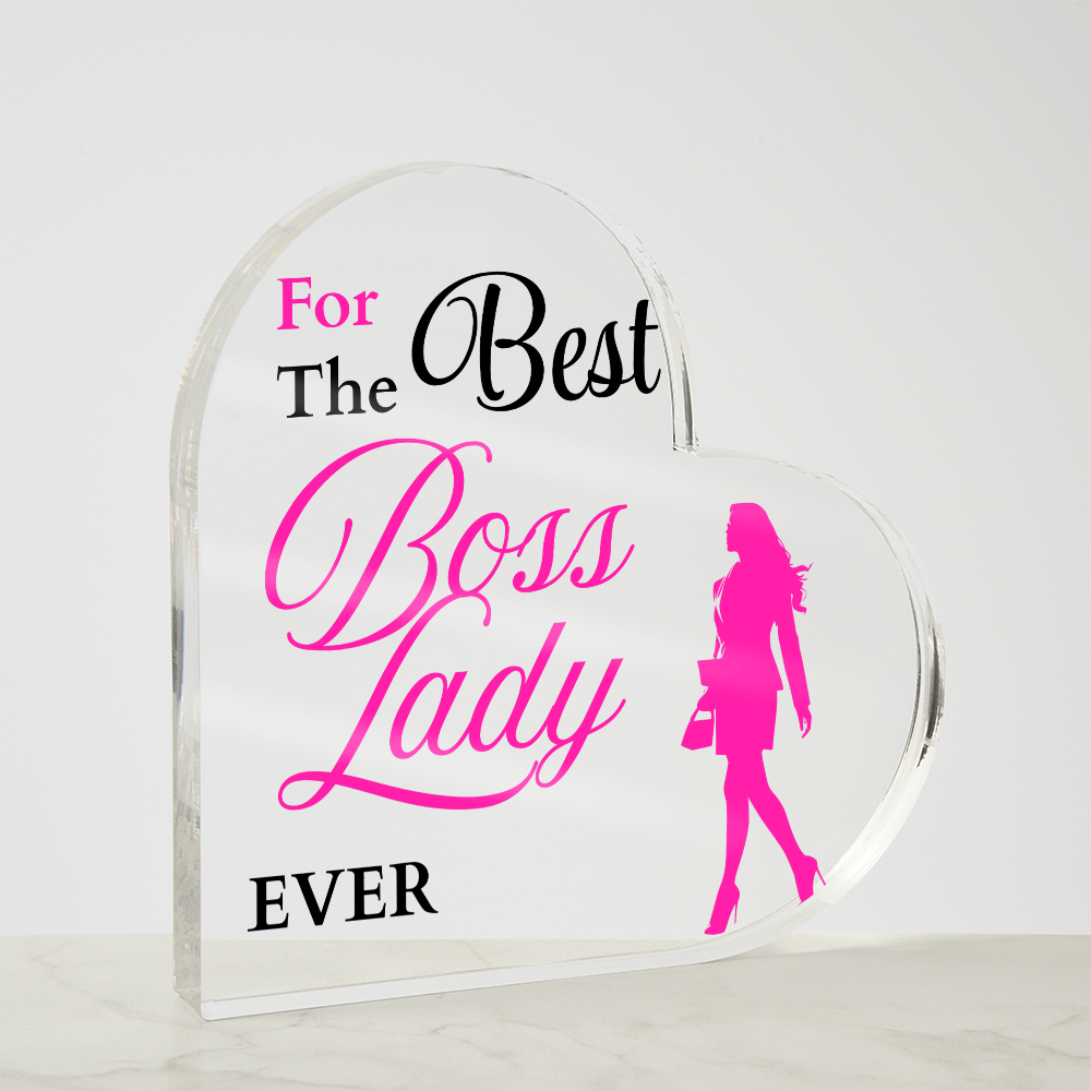 Thoughtful Gift for Boss Lady from Team | Heart Shaped Acrylic Gift