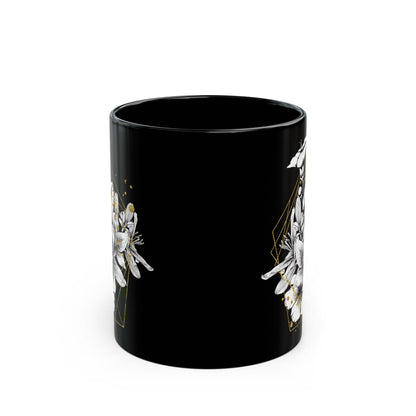 Boho Floral Coffee Mug - Hand-Painted Ceramic Cup, Cute Bohemian Design