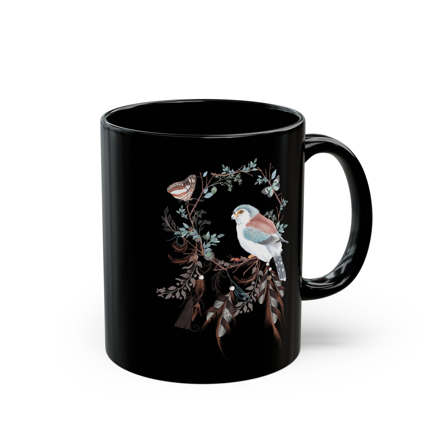 Bohemian Style Mug - Earthy Tones, Handcrafted Stoneware Coffee Cup