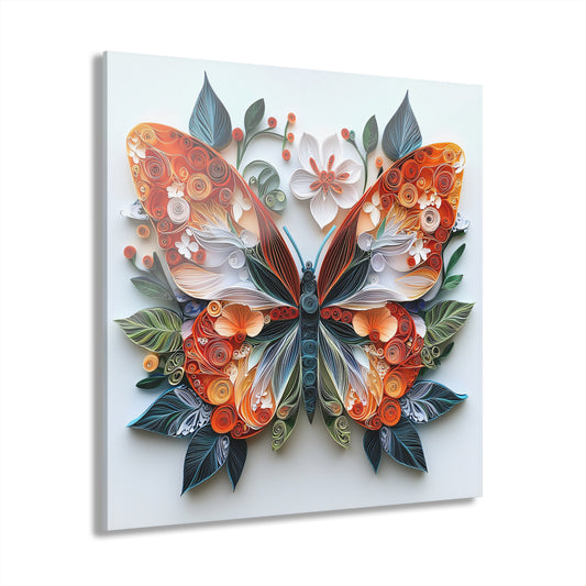 Vibrant Butterfly Acrylic Print, Wall Decor, Home Art, Gift for Nature Lovers, Living Room Accent, Unique Nature Inspired Art