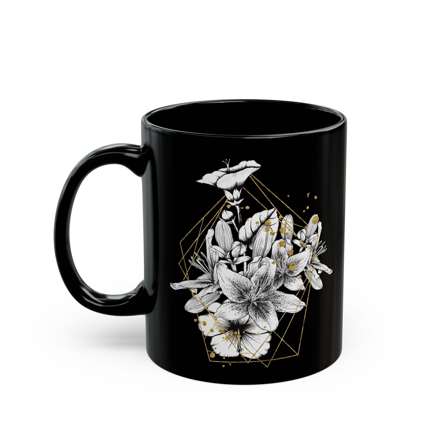 Boho Floral Coffee Mug - Hand-Painted Ceramic Cup, Cute Bohemian Design
