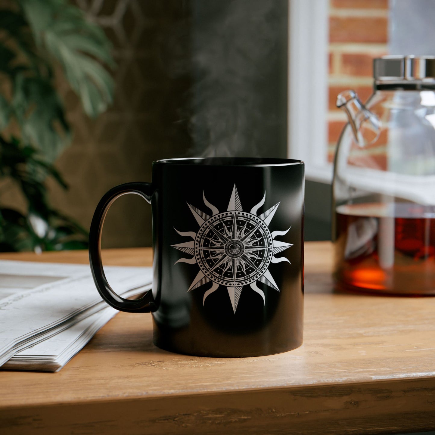 Minimalist Boho Mug - Abstract Design, Modern Ceramic Tea Cup