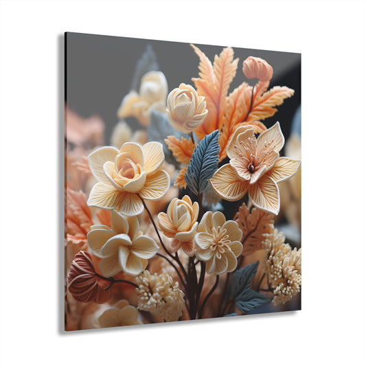 Floral Acrylic Wall Art Print, Home Decor, Nature Inspired Art, Gift for Her, Modern Wall Decor, Housewarming Decor