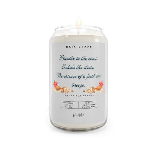 Calming Sea Breeze Candle, Aromatherapy Gift, Eco-Friendly, Home Decor, Relaxation, Gift for Her, Soy Wax Scented Candles