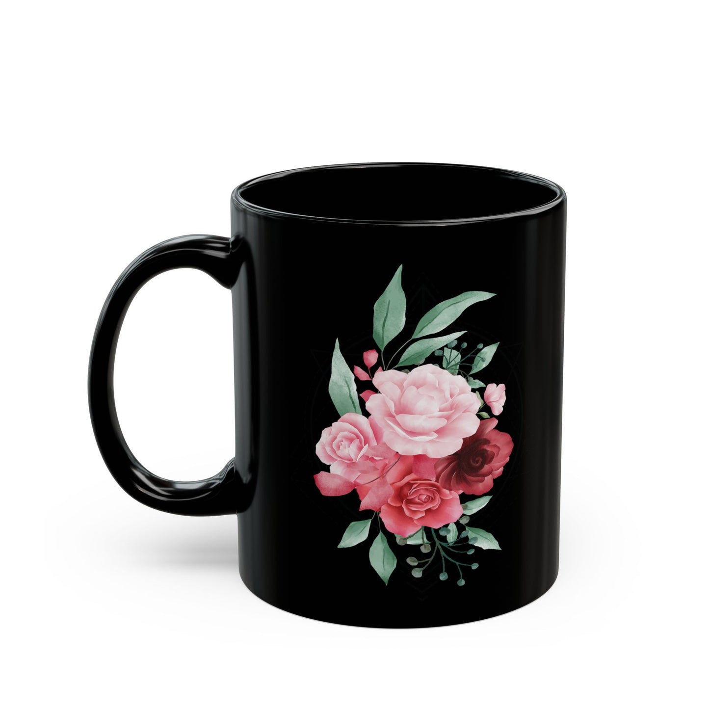 Boho Floral Coffee Mug - Hand-Painted Ceramic Cup, Cute Bohemian Design