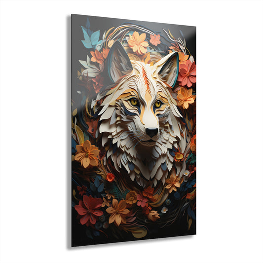 Stylish Acrylic Wall Art Print, Modern Home Decor, Minimalist Art, Animal Lover Gift, Floral Artwork for Living Room, Unique Wall Hanging