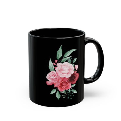Boho Floral Coffee Mug - Hand-Painted Ceramic Cup, Cute Bohemian Design