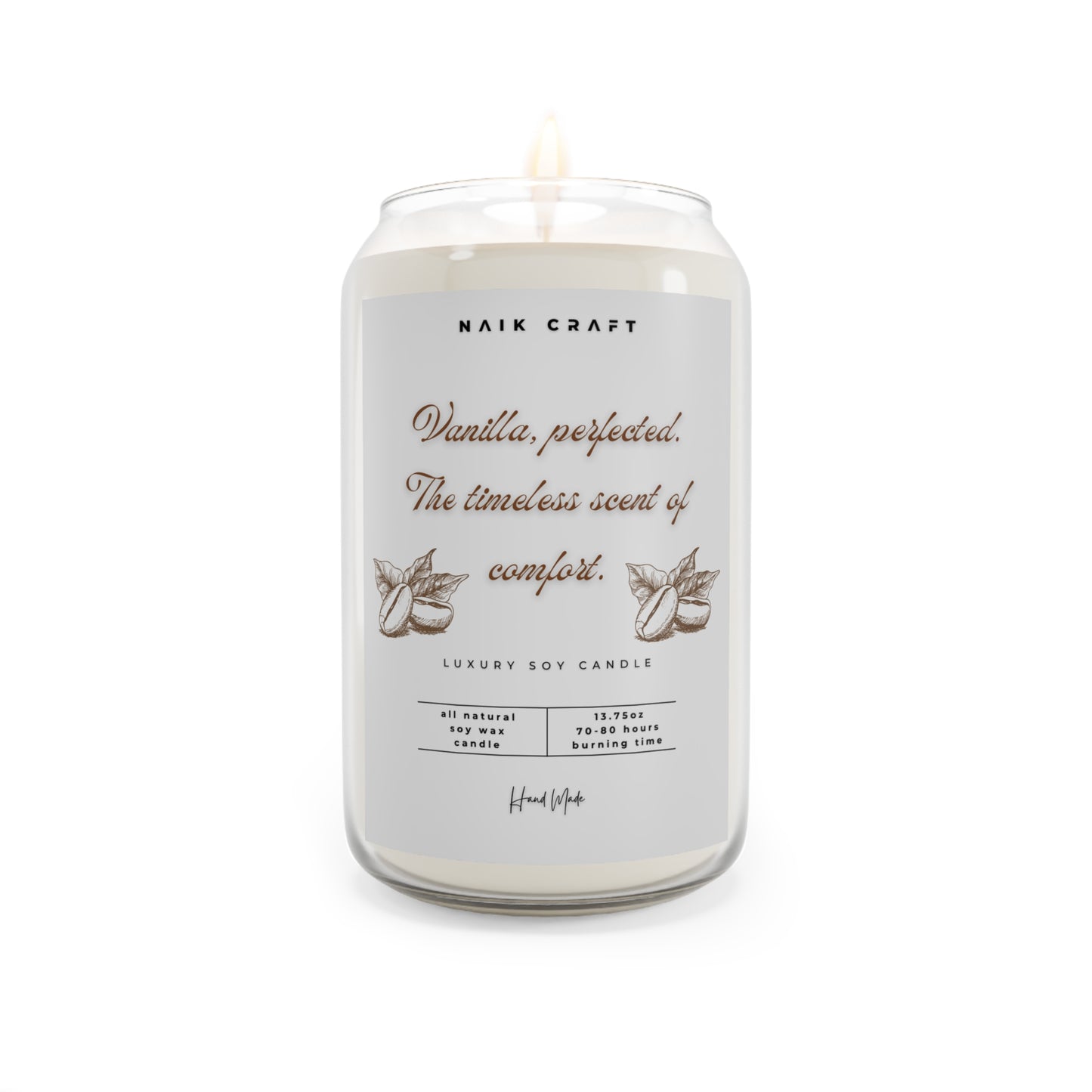 Vanilla Bean Soy Candle, Cozy Home Decor, Relaxing Gift, Aromatherapy Candle, Perfect for Holidays, Handmade Candle