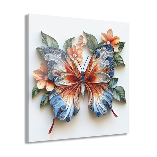 Vibrant Butterfly Acrylic Print - Wall Art for Home Decor, Modern Art, Unique Gifts, Nature Theme, Floral Decor