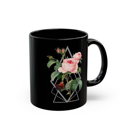 Boho Floral Coffee Mug - Hand-Painted Ceramic Cup, Cute Bohemian Design