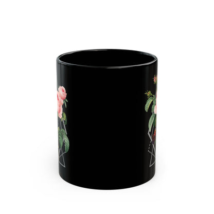 Boho Floral Coffee Mug - Hand-Painted Ceramic Cup, Cute Bohemian Design