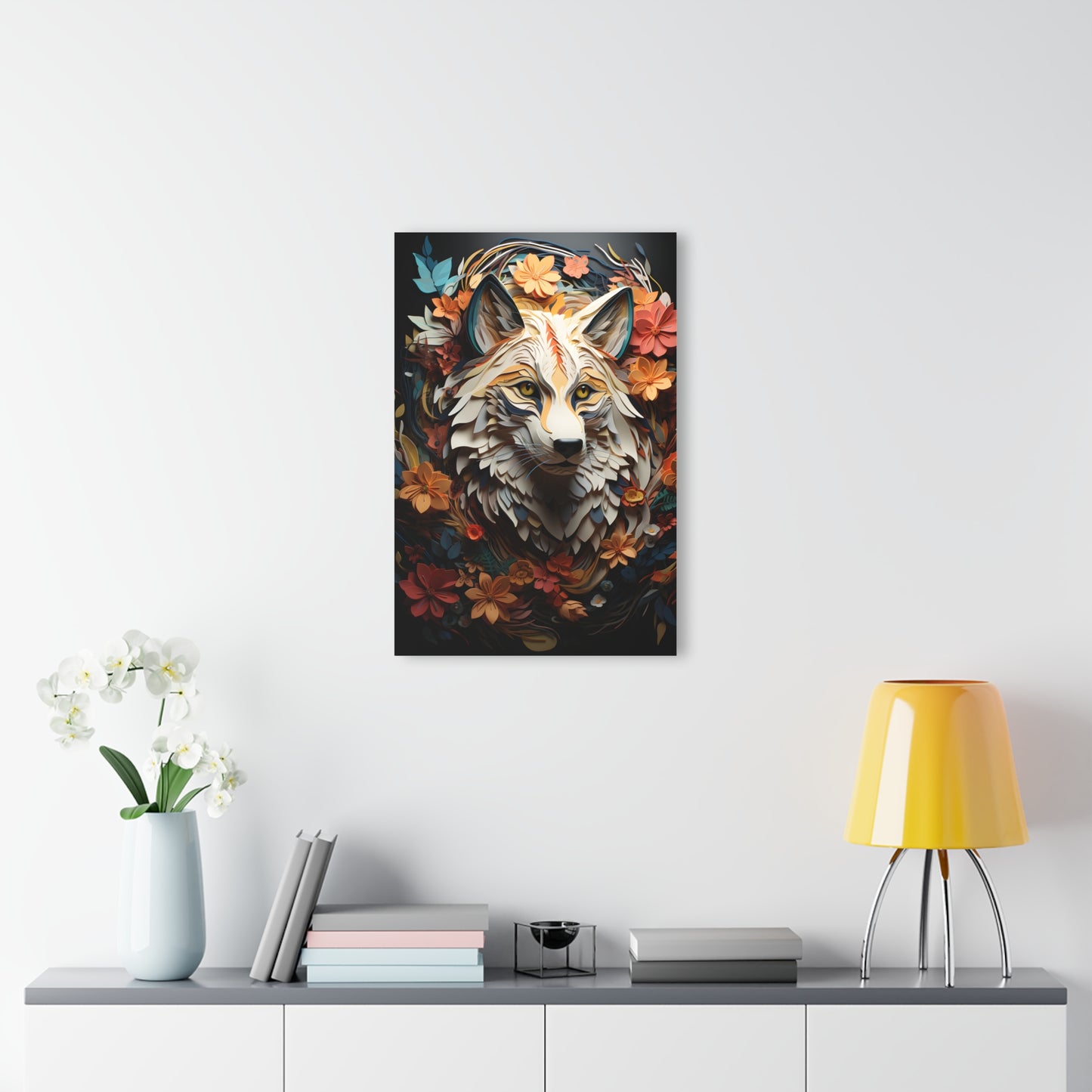Stylish Acrylic Wall Art Print, Modern Home Decor, Minimalist Art, Animal Lover Gift, Floral Artwork for Living Room, Unique Wall Hanging