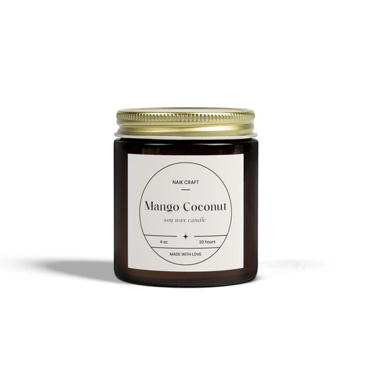 Mango Coconut Scented Candles, Aromatherapy, Home Fragrance, Gift for Her, Eco-Friendly Candles, Candle Set for Relaxation