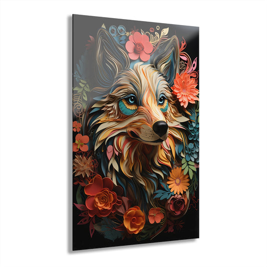 Vibrant Fox Acrylic Print, Colorful Home Decor, Animal Wall Art, See It Hanging, Perfect Gift for Nature Lovers