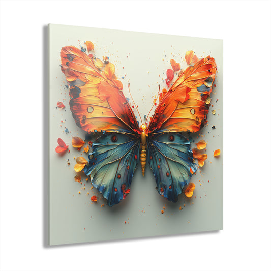 Vibrant Butterfly Acrylic Print with French Cleat, Wall Art, Home Decor, Nature Print, Gift for Her, Colorful Art Piece