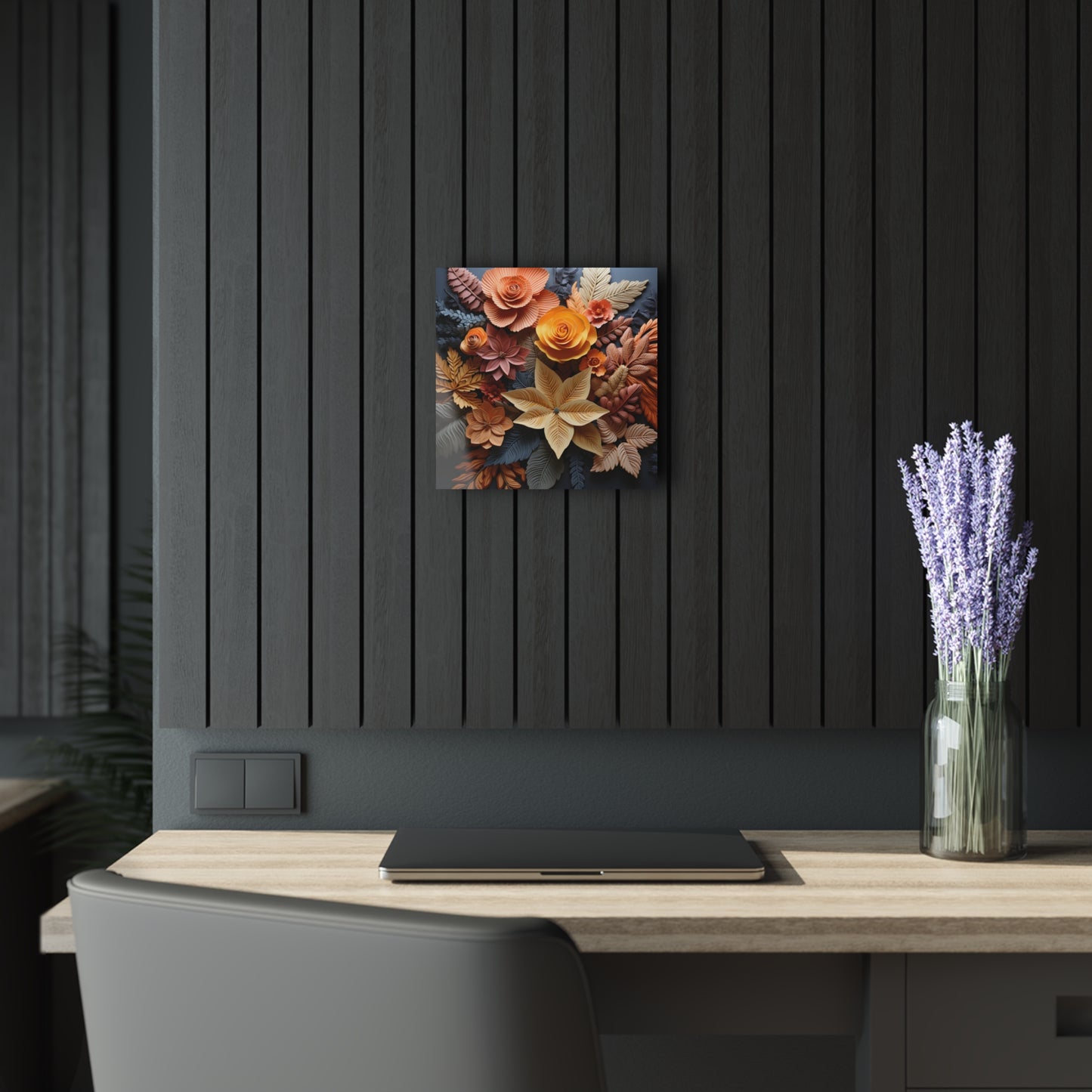 Elegant Floral Acrylic Print - Home Decor, Wall Art, Gift, Modern Design, Living Room Decor