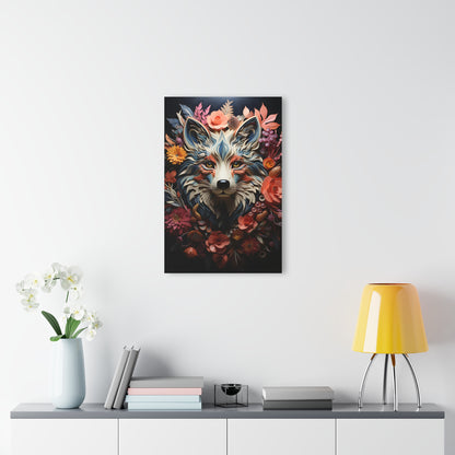 Vibrant Acrylic Art Print - Floral Wolf Wall Décor, Home Decor, Animal Art, Gift for Nature Lovers, Unique Wall Art
