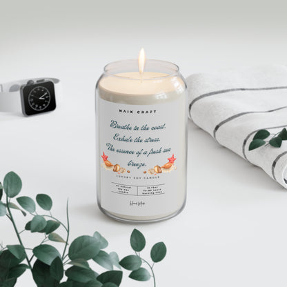 Calming Sea Breeze Candle, Aromatherapy Gift, Eco-Friendly, Home Decor, Relaxation, Gift for Her, Soy Wax Scented Candles