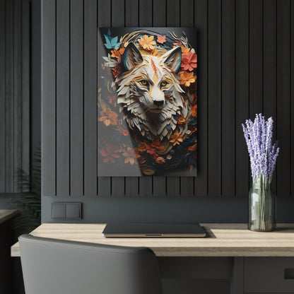 Stylish Acrylic Wall Art Print, Modern Home Decor, Minimalist Art, Animal Lover Gift, Floral Artwork for Living Room, Unique Wall Hanging