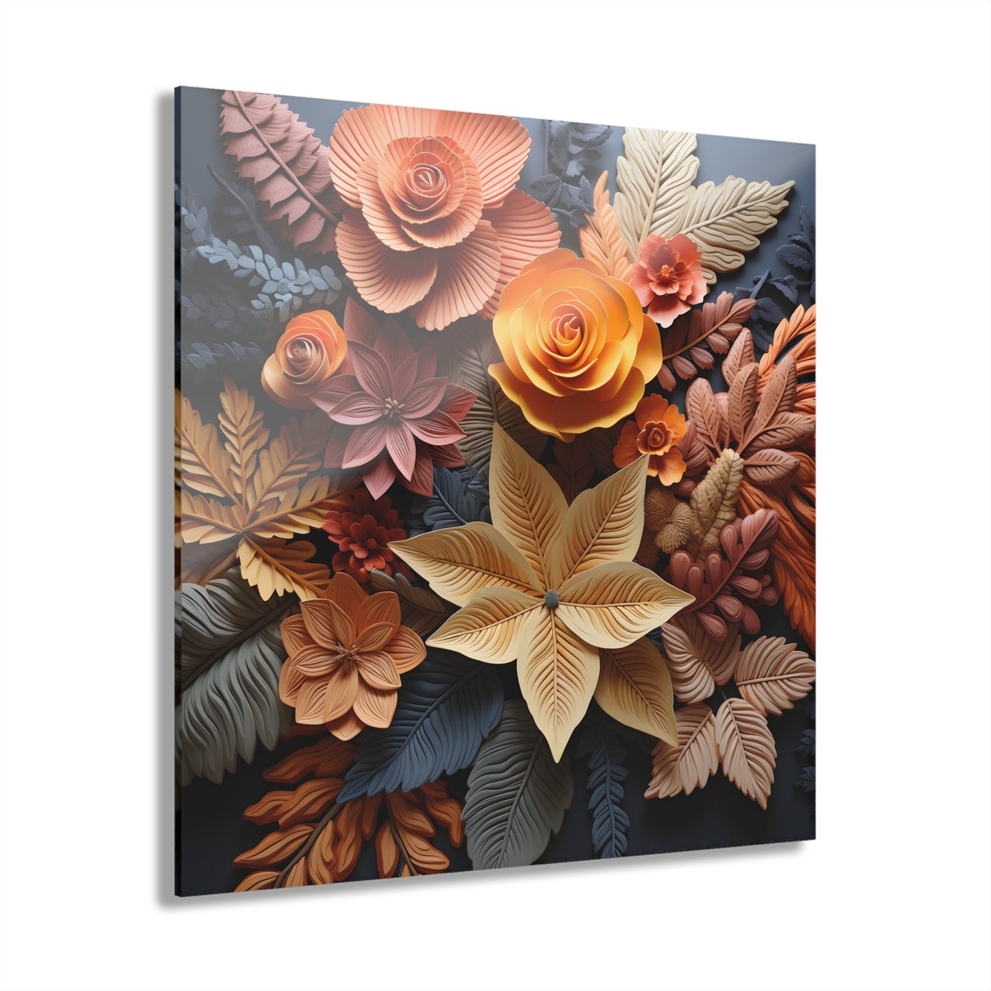 Elegant Floral Acrylic Print - Home Decor, Wall Art, Gift, Modern Design, Living Room Decor