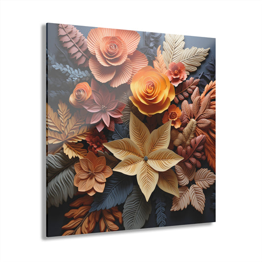 Elegant Floral Acrylic Print - Home Decor, Wall Art, Gift, Modern Design, Living Room Decor