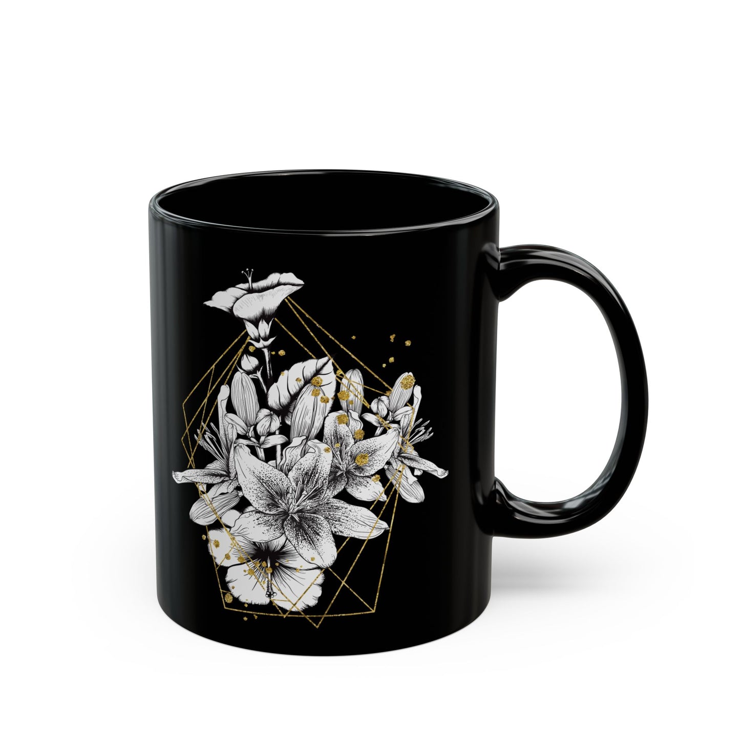 Boho Floral Coffee Mug - Hand-Painted Ceramic Cup, Cute Bohemian Design