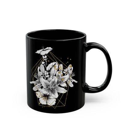 Boho Floral Coffee Mug - Hand-Painted Ceramic Cup, Cute Bohemian Design