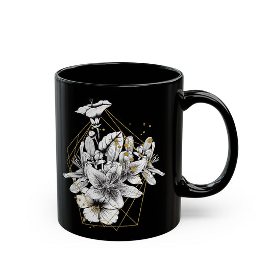 Boho Floral Coffee Mug - Hand-Painted Ceramic Cup, Cute Bohemian Design