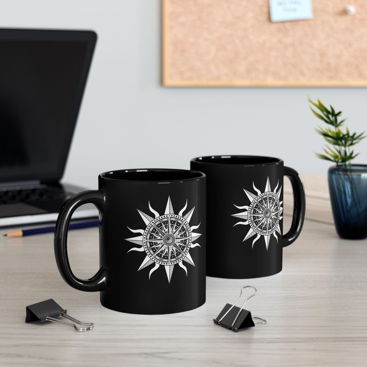 Minimalist Boho Mug - Abstract Design, Modern Ceramic Tea Cup