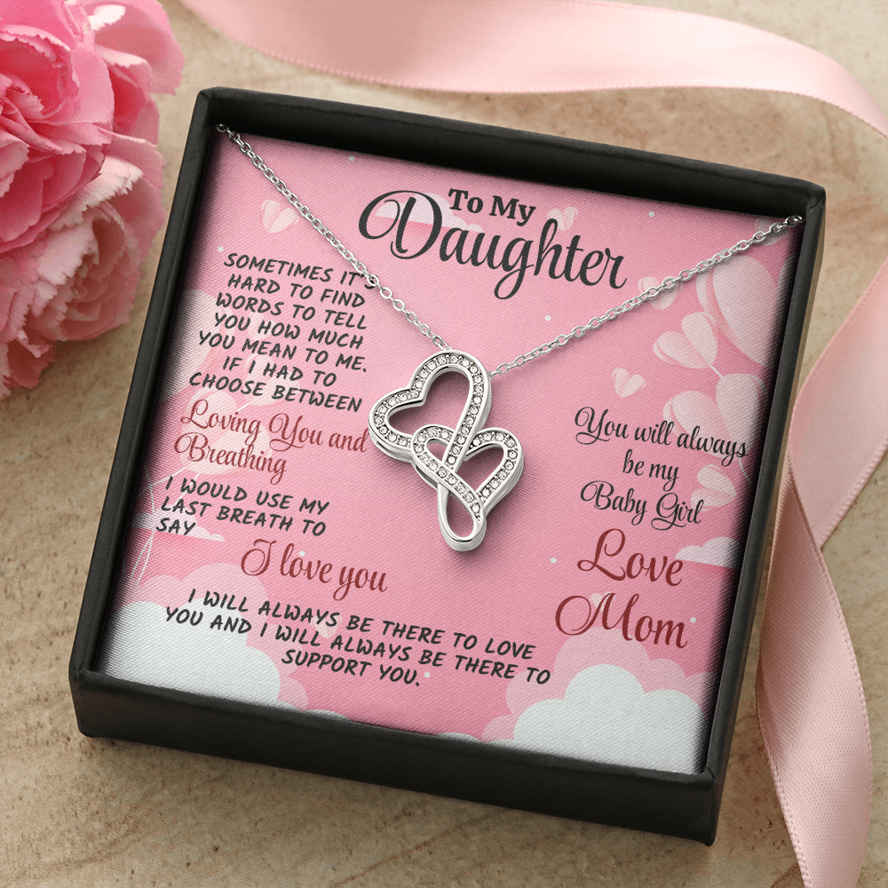 Daughter Necklace Gift from Mom: Engraved with a Love Message