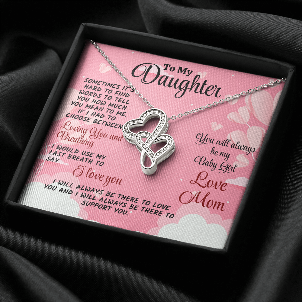 Daughter Necklace Gift from Mom: Engraved with a Love Message