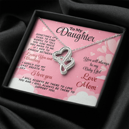 Daughter Necklace Gift from Mom: Engraved with a Love Message