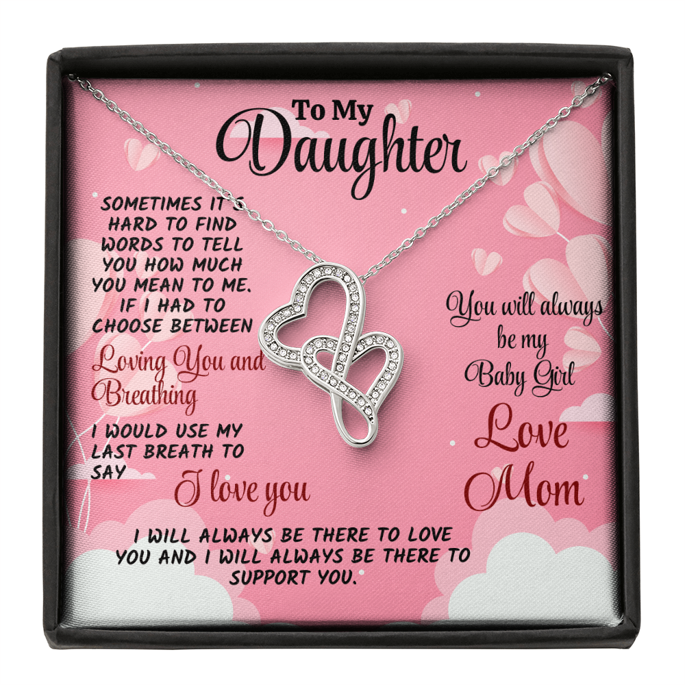 Daughter Necklace Gift from Mom: Engraved with a Love Message