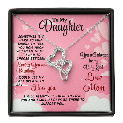 Daughter Necklace Gift from Mom: Engraved with a Love Message