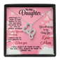 Daughter Necklace Gift from Mom: Engraved with a Love Message