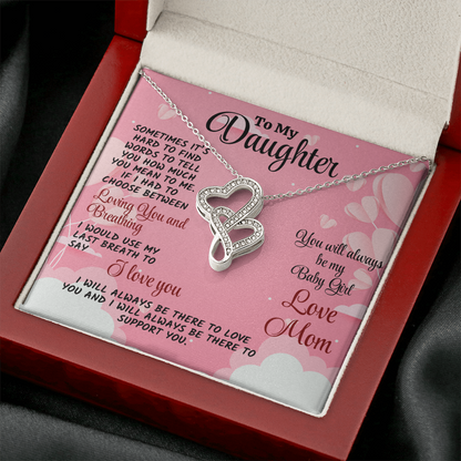 Daughter Necklace Gift from Mom: Engraved with a Love Message