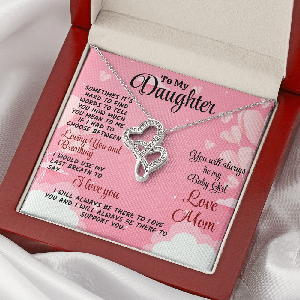 Daughter Necklace Gift from Mom: Engraved with a Love Message