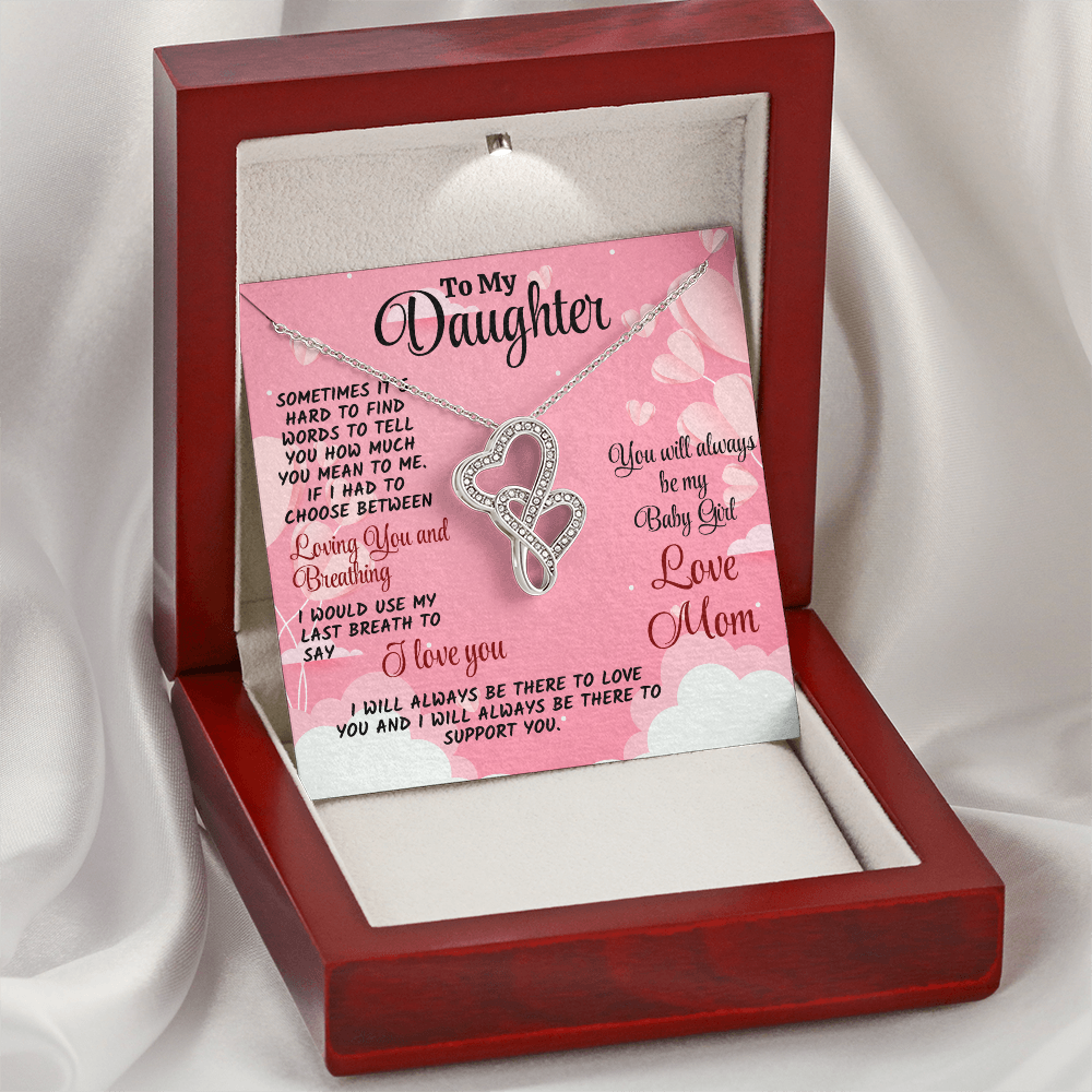 Daughter Necklace Gift from Mom: Engraved with a Love Message