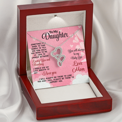 Daughter Necklace Gift from Mom: Engraved with a Love Message