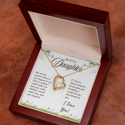 Daughter Necklace with Love Message – Sentimental Gift from Mom or Dad | Perfect Birthday or Christmas Jewelry