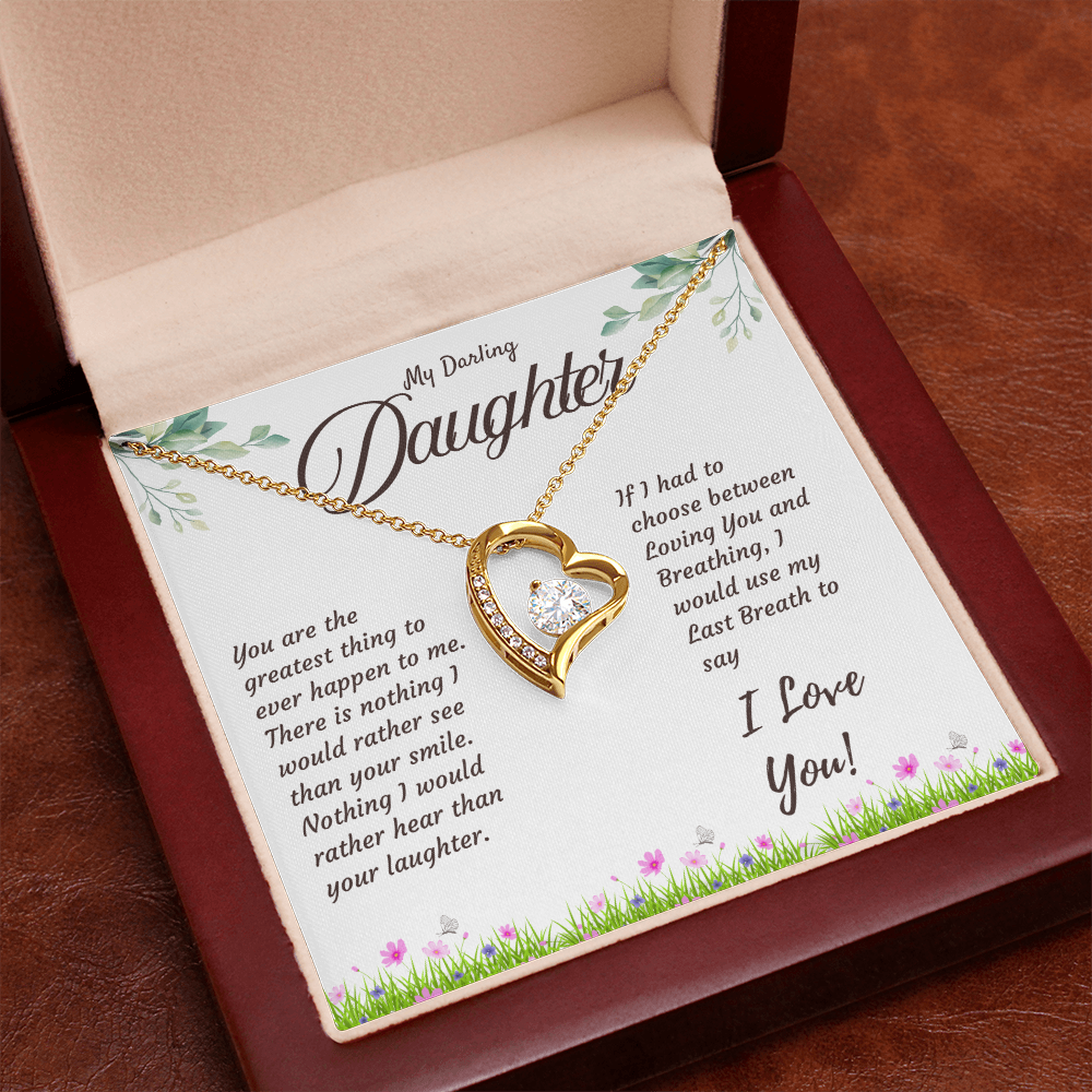 Daughter Necklace with Love Message – Sentimental Gift from Mom or Dad | Perfect Birthday or Christmas Jewelry