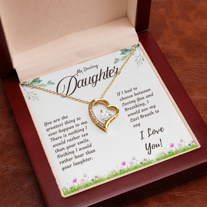 Daughter Necklace with Love Message – Sentimental Gift from Mom or Dad | Perfect Birthday or Christmas Jewelry