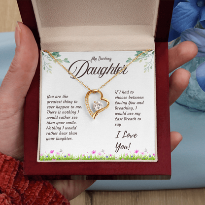 Daughter Necklace with Love Message – Sentimental Gift from Mom or Dad | Perfect Birthday or Christmas Jewelry