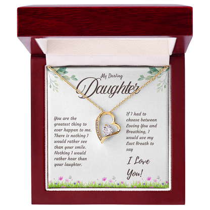 Daughter Necklace with Love Message – Sentimental Gift from Mom or Dad | Perfect Birthday or Christmas Jewelry