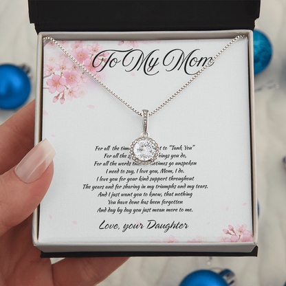 Mom Necklace from Daughter – Beautiful Love Message Gift | Sentimental Jewelry to Express Your Love and Gratitude