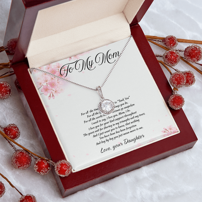 Mom Necklace from Daughter – Beautiful Love Message Gift | Sentimental Jewelry to Express Your Love and Gratitude