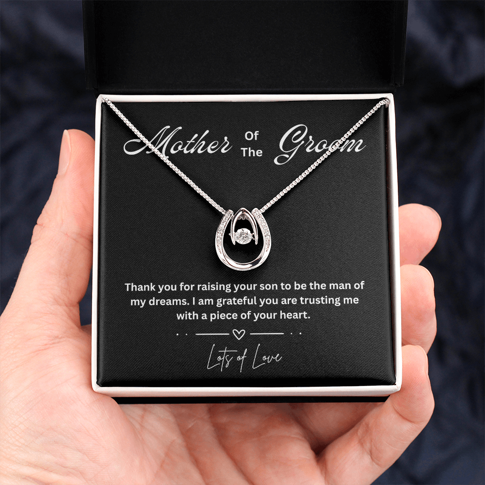 Sentimental Mother of the Groom Gift Necklace with Heartfelt Message