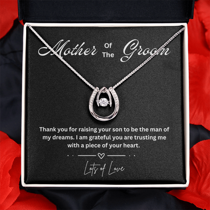 Sentimental Mother of the Groom Gift Necklace with Heartfelt Message